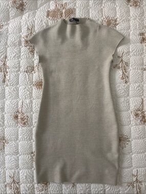Zara Cream Beige Knit Mini Dress